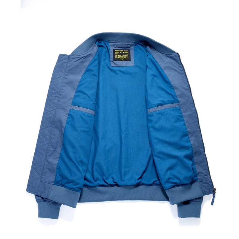Cross-Border hombres nueva chaqueta de primavera y otoño chaqueta de piloto hombres más tamaño chaqueta de uniforme de béisbol puro algodón lavado