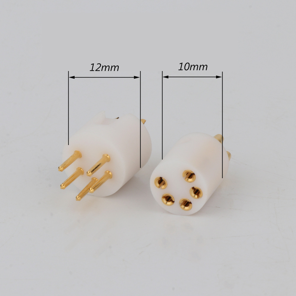 5pin macho y hembra cabeza chapado en oro LP vinilo canto brazo canto cabeza brazo cable conector fonógrafo cinco-pin 5-Core asiento PIN