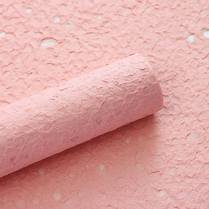 Papel de piedra hecho a mano, material de embalaje de flores, papel de textura, papel de textura de pliegue de doble capa, floristería, material floral, papel de embalaje