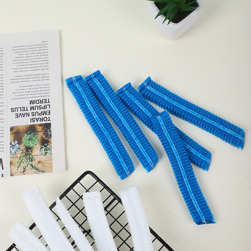 一次性無紡布條形帽發網食品衛生防掉發防塵雙筋圓頂浴帽頭套批發