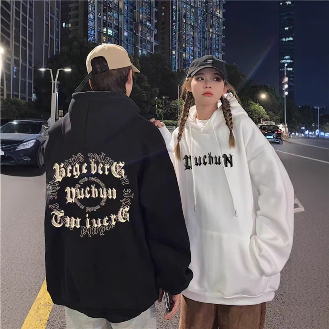 하이 엔드 남성과 여성의 긴팔 INS 스타일 탑 스페셜 커플 의류 가을과 겨울 기모 후드 스웨트 패션 브랜드 클래스 의류