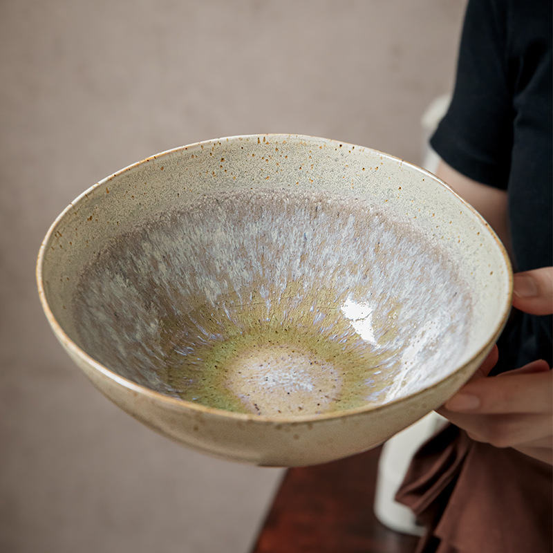 Yihe super hermoso tazón de ensalada irregular tazón de restaurante de alta calidad tazón de cerámica característica tazón de macarrón Douga exportación transfronteriza