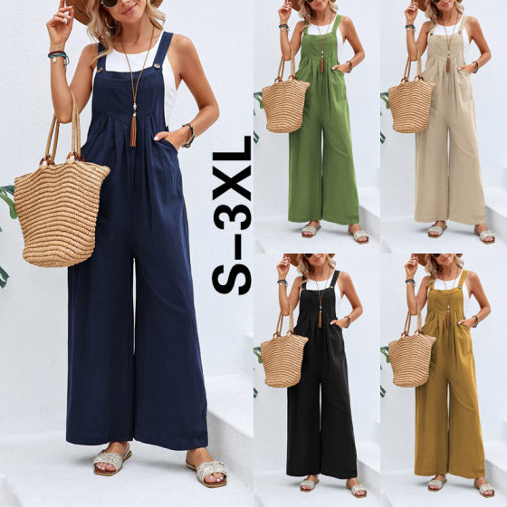 2025 Amazon Selling eBay Independent Wish European and American Women's Clothing Explosions Solid Color Casual Strap Pants