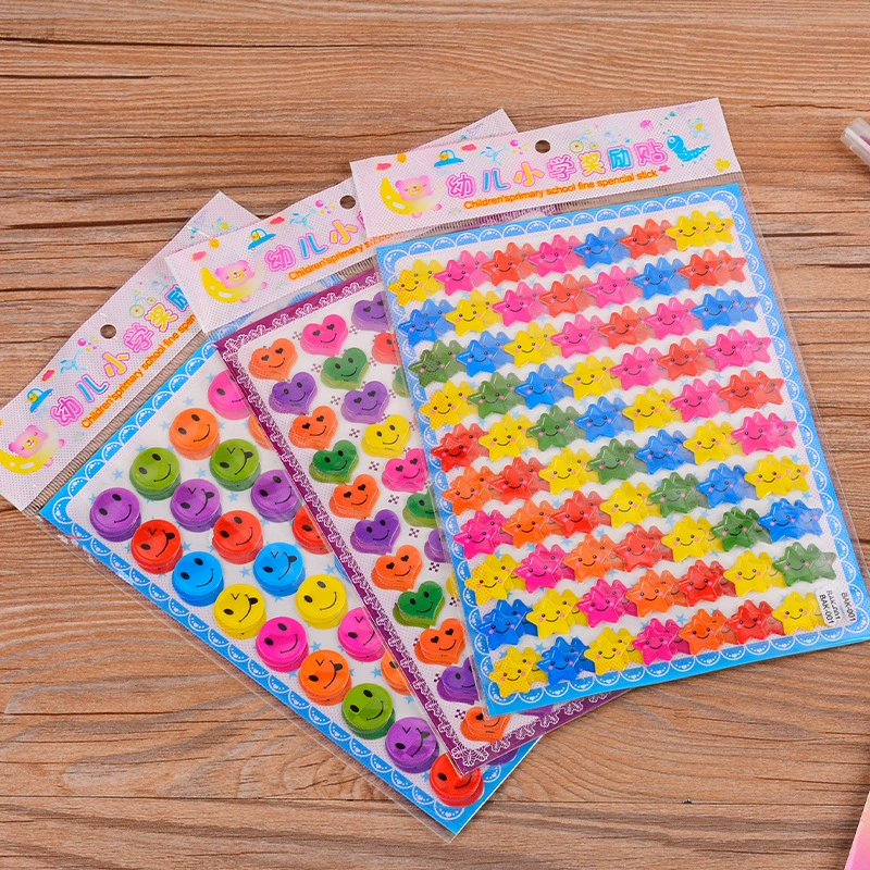 Бронзовая детская классная наклейка с вознаграждением наклейка для обучения в начальной школе милое выражение пятиконечная звезда с улыбающимся лицом наклейка в наличии оптом