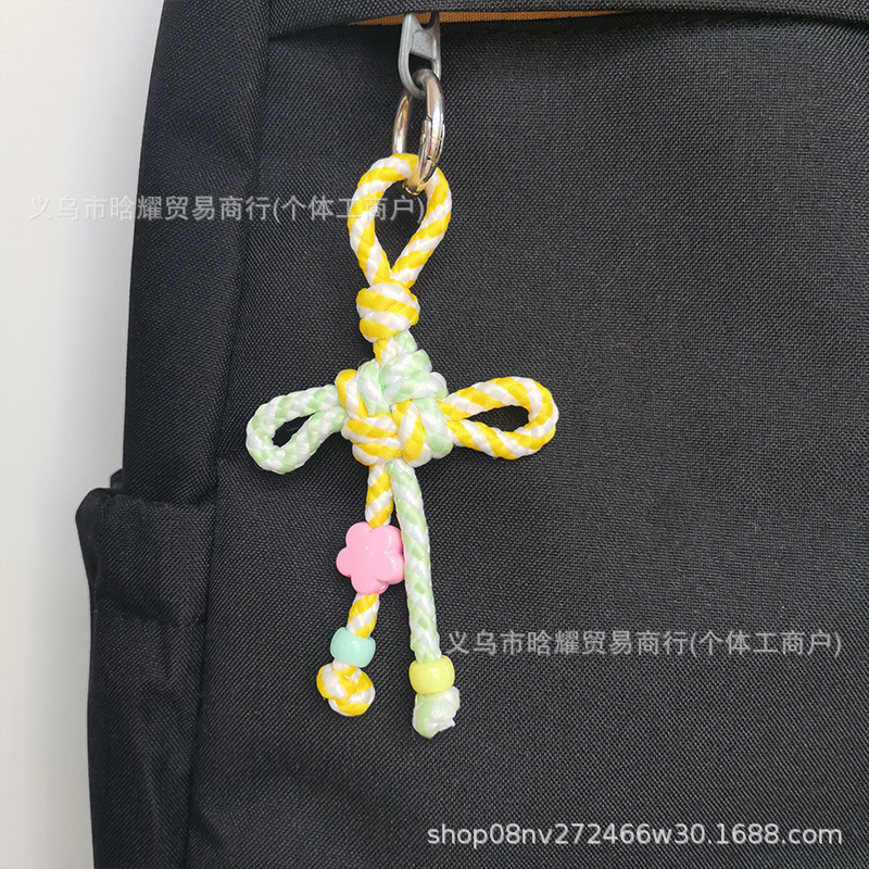 原创撞色小清新包包挂件手机钥匙扣箱包挂饰miu系挂绳简约背包配|undefined