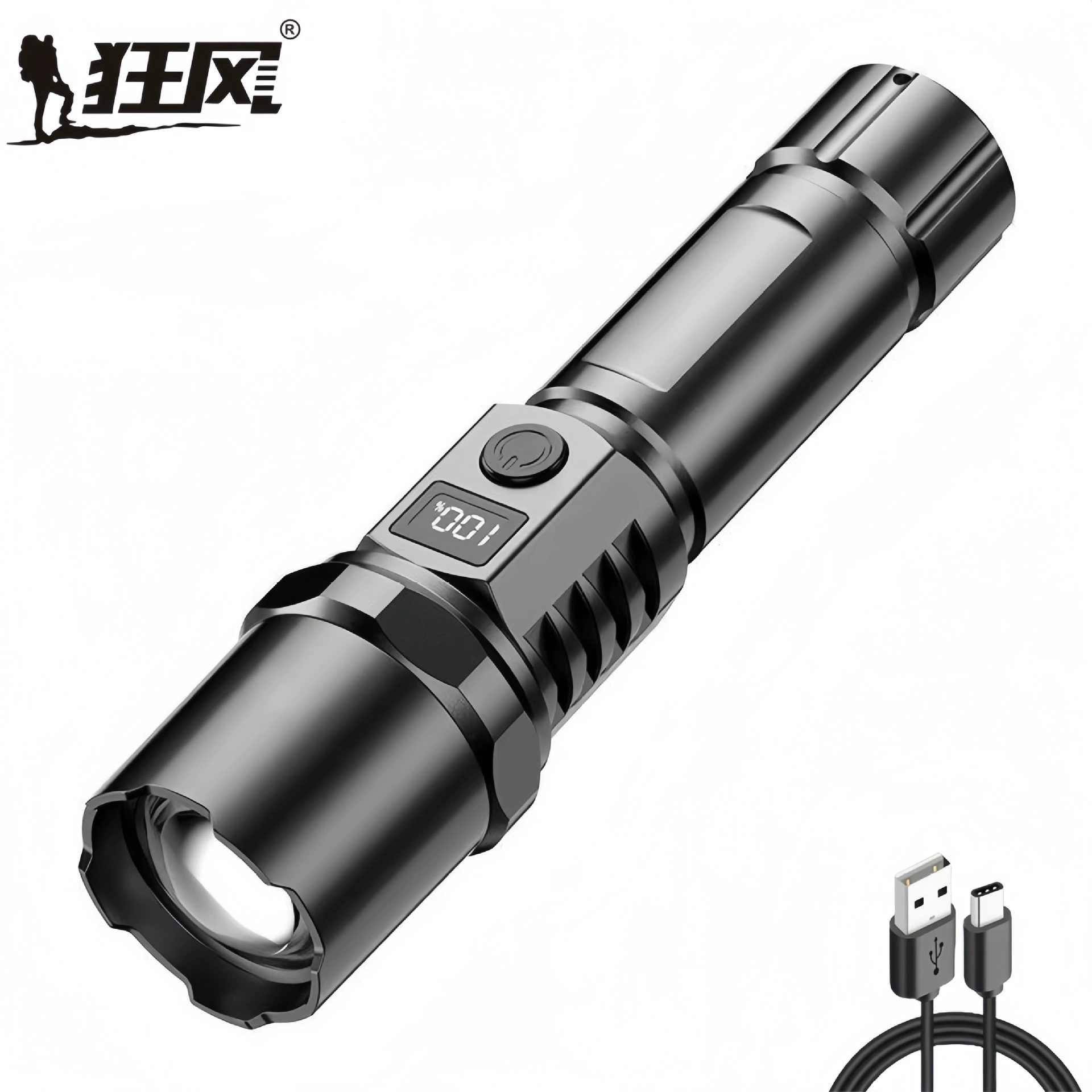 Фонарик сильный свет заряжает наружный ультра-яркий дальний свет небольшой мини портативный домашний прочный длинный срок службы светодиодов