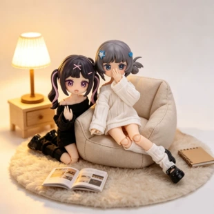 Свитер с открытыми плечами и гетры для кукол OB11 12 см BJD