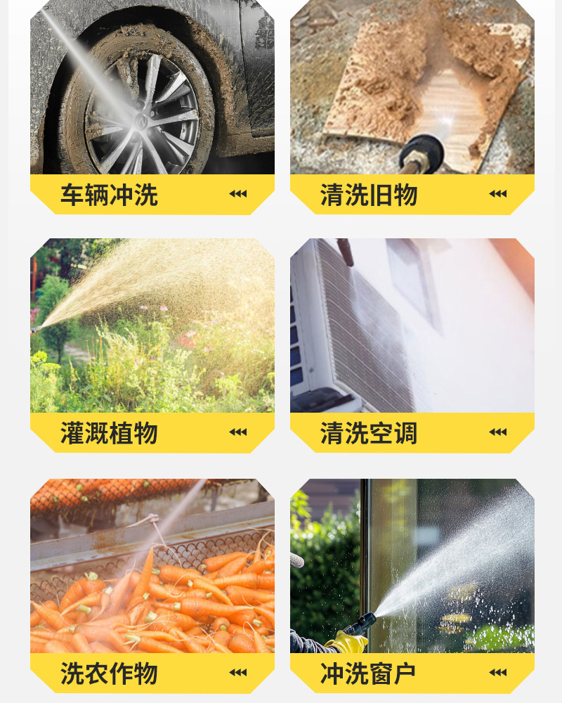 Household High-Pressure Car Washing Machine, High-Power Induction Motor, Portable Cleaning Machine, Self-Priming Dual-Purpose Commercial Car Washing Machine