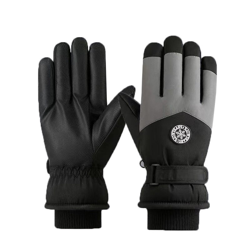 直版圆标滑雪黑灰--男款