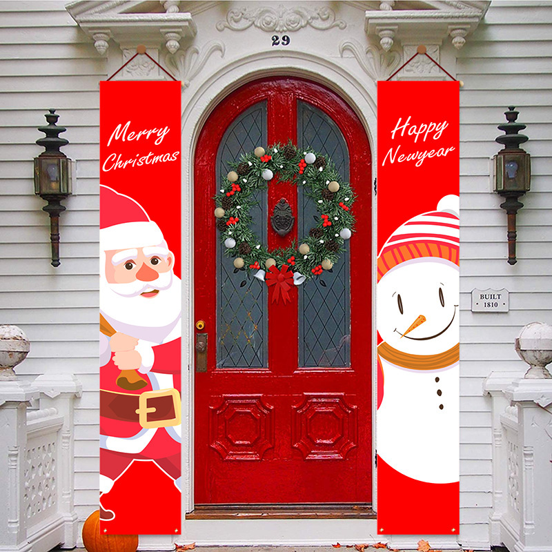 Amazon 2021 New Halloween Christmas door curtain door flag supply manufacturers support custom Pictures