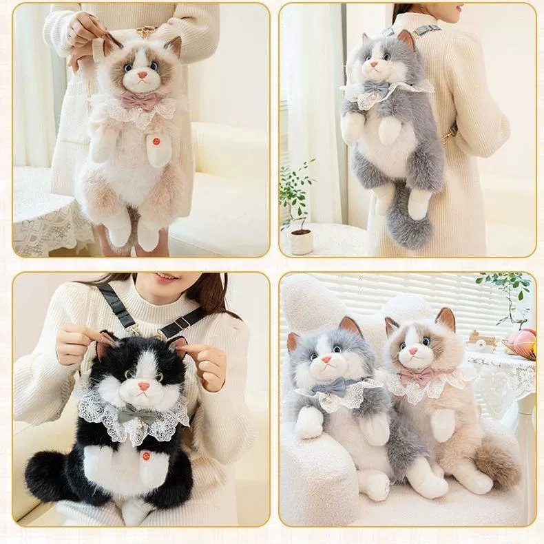 Реалистичный рюкзак, кукла, плюшевая игрушка, кот