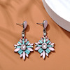 Fashionable earrings, accessory, boho style, with gem