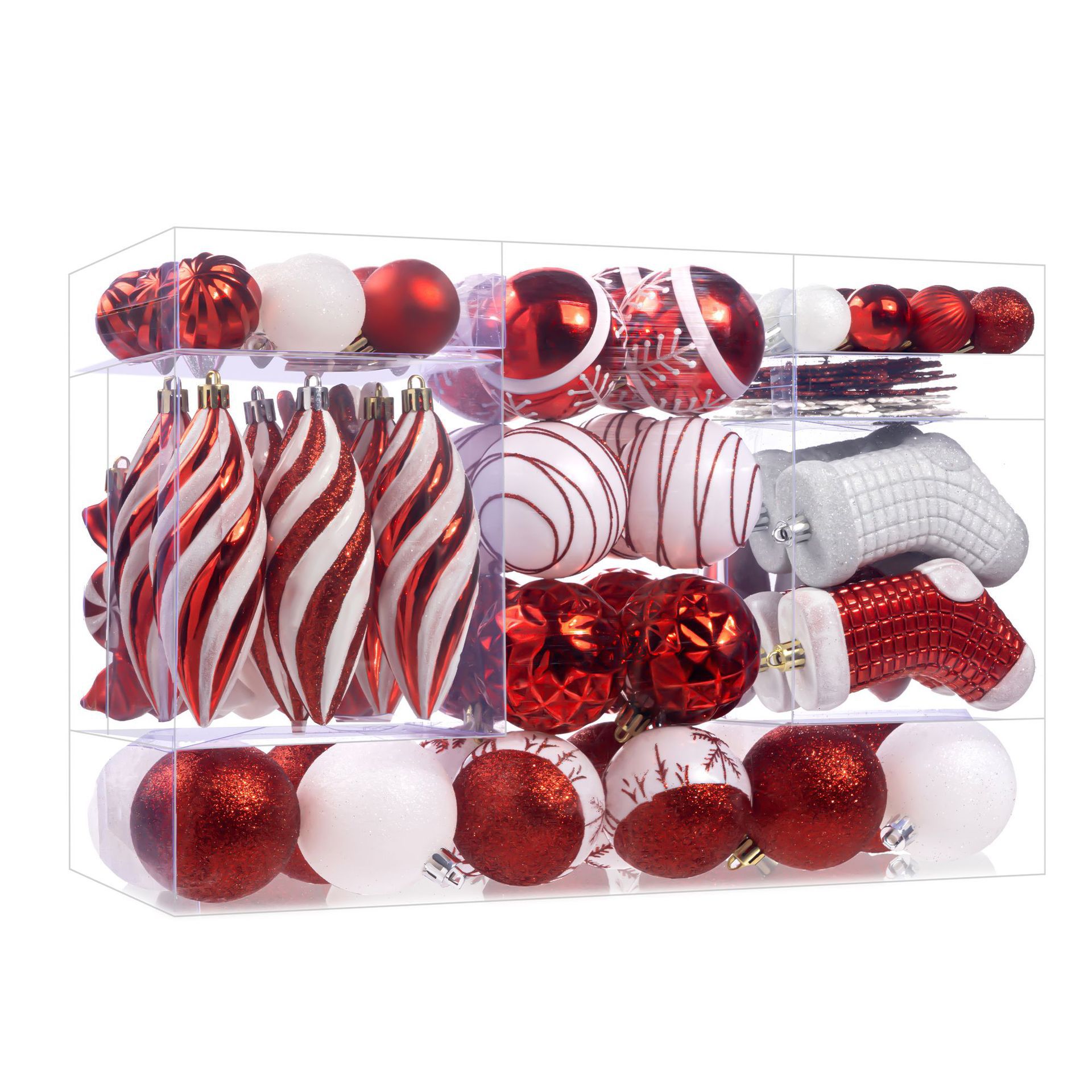 Navidad nuevo 87PCS set de bolas de Navidad galvanizadas dibujadas a mano en forma de árbol de Navidad colgante bola decorativa