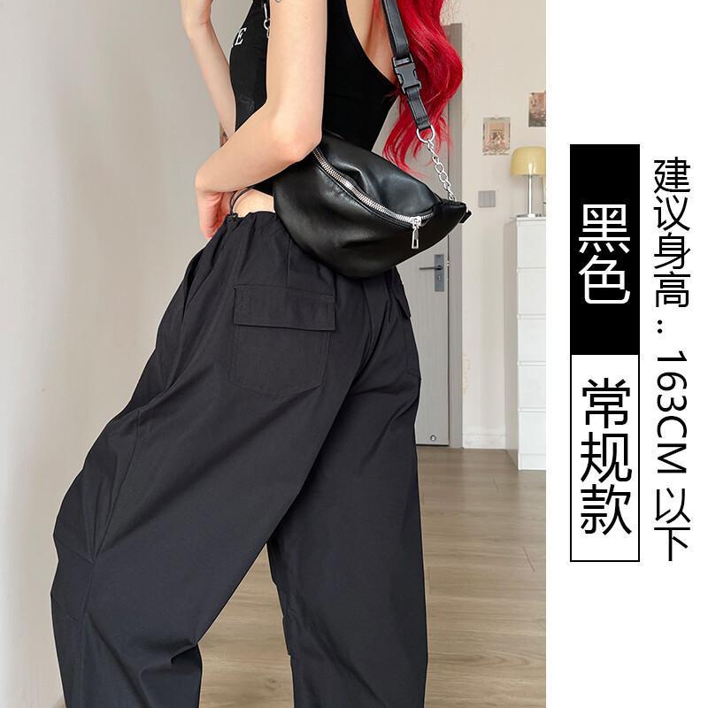 2025小红书爆款白色工装裤女款夏季薄款新款春秋美式直筒小个子|undefined
