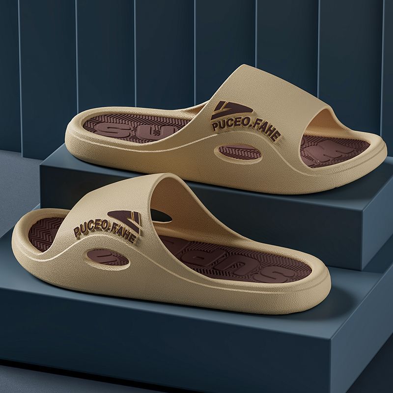 Zapatillas de verano anti-deslizante coreano para hombres verano para usar en el hogar interior con base gruesa anti-deslizante marca de moda pareja zapatillas de moda