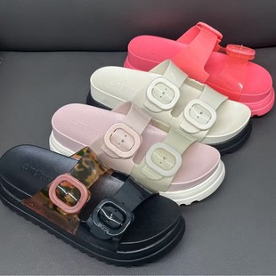 2025 New Melissa Women's Shoes Buckle Slippers Fashion Jelly Shoes Thick-Soled Sandals Summer Casual Slippers