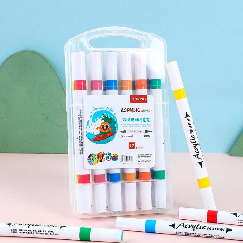 Bolígrafo de acrílico 24 color conjunto de tinta acuosa bolígrafo de graffiti cerámico bolígrafo de acrílico marca de pigmento