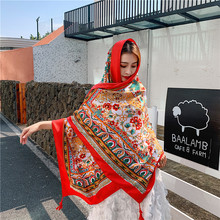 波西米亚民族风围巾夏季棉麻丝巾女百搭旅游拍照防晒披肩沙漠围巾