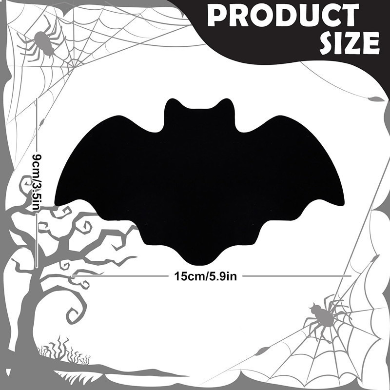 フェルトコウモリ食事マットハロウィーンテーブルマットブラックコウモリ滑り止め耐熱食器マットパーティーテーブルデコレーション用品|undefined