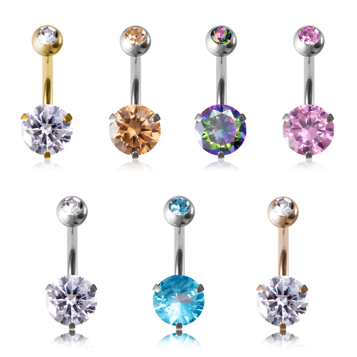 sexy physiological belly button piercing with zircon