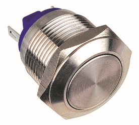 一佳金属按钮开关 GQ19F-10/J/N  平圆  高平 球形 焊接脚 黄铜