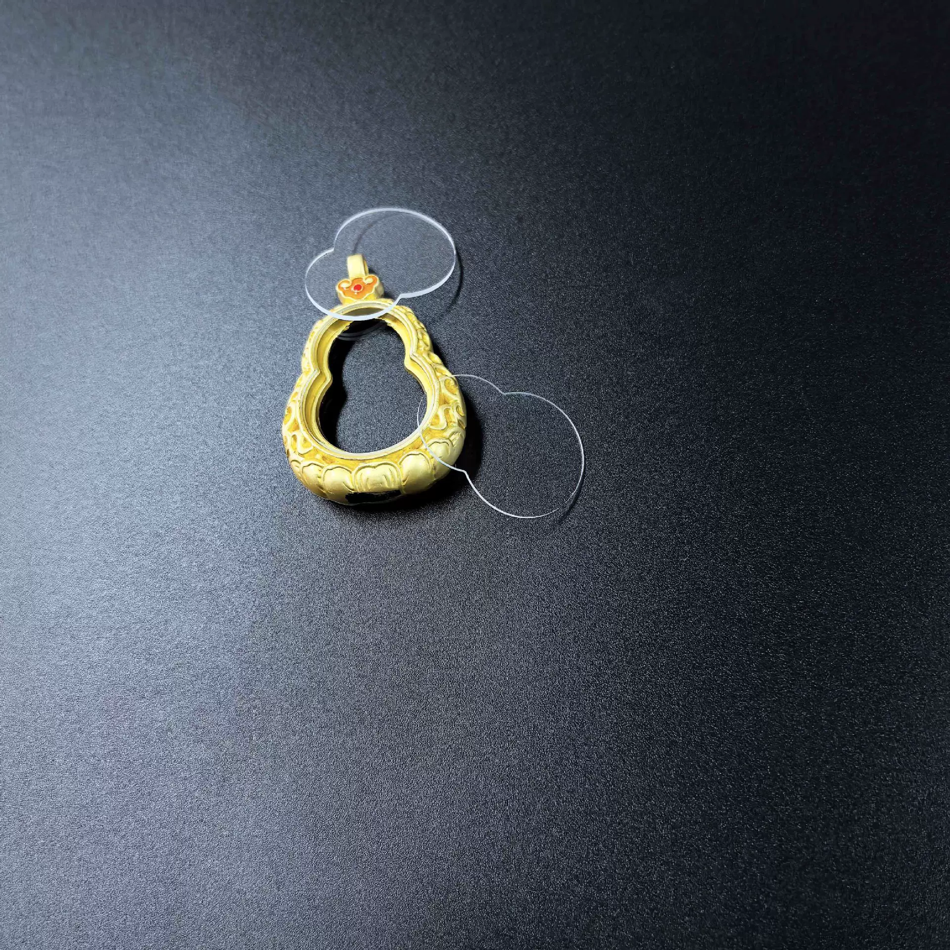 异形福葫芦金色款嘎乌盒挂饰玻璃 首饰玻璃 方形吊坠托唐卡玻璃