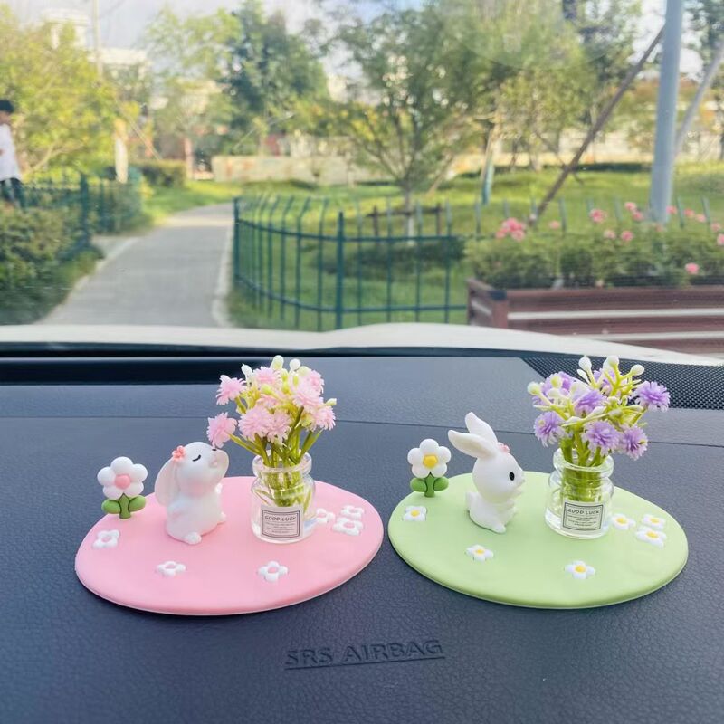 Creative Cute Daisy Four-leaf Clover Cushion Decorations Accessories Mini Car Desktop Small Ornaments Non-slip