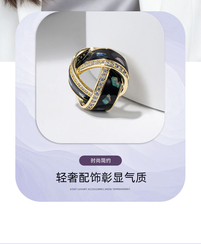 Enamel color twist collar pin anti-light brooch personality design sense high-end atmosphere women's exquisite pin fixed clothes