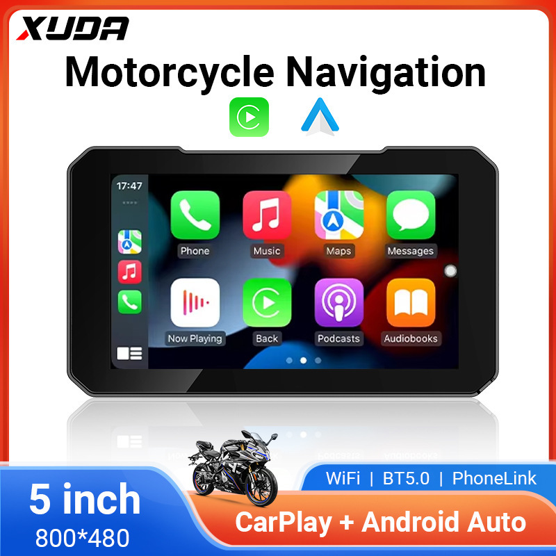 跨境热销便携式屏无线carplay安卓Auto导航6寸摩托车显示屏|undefined