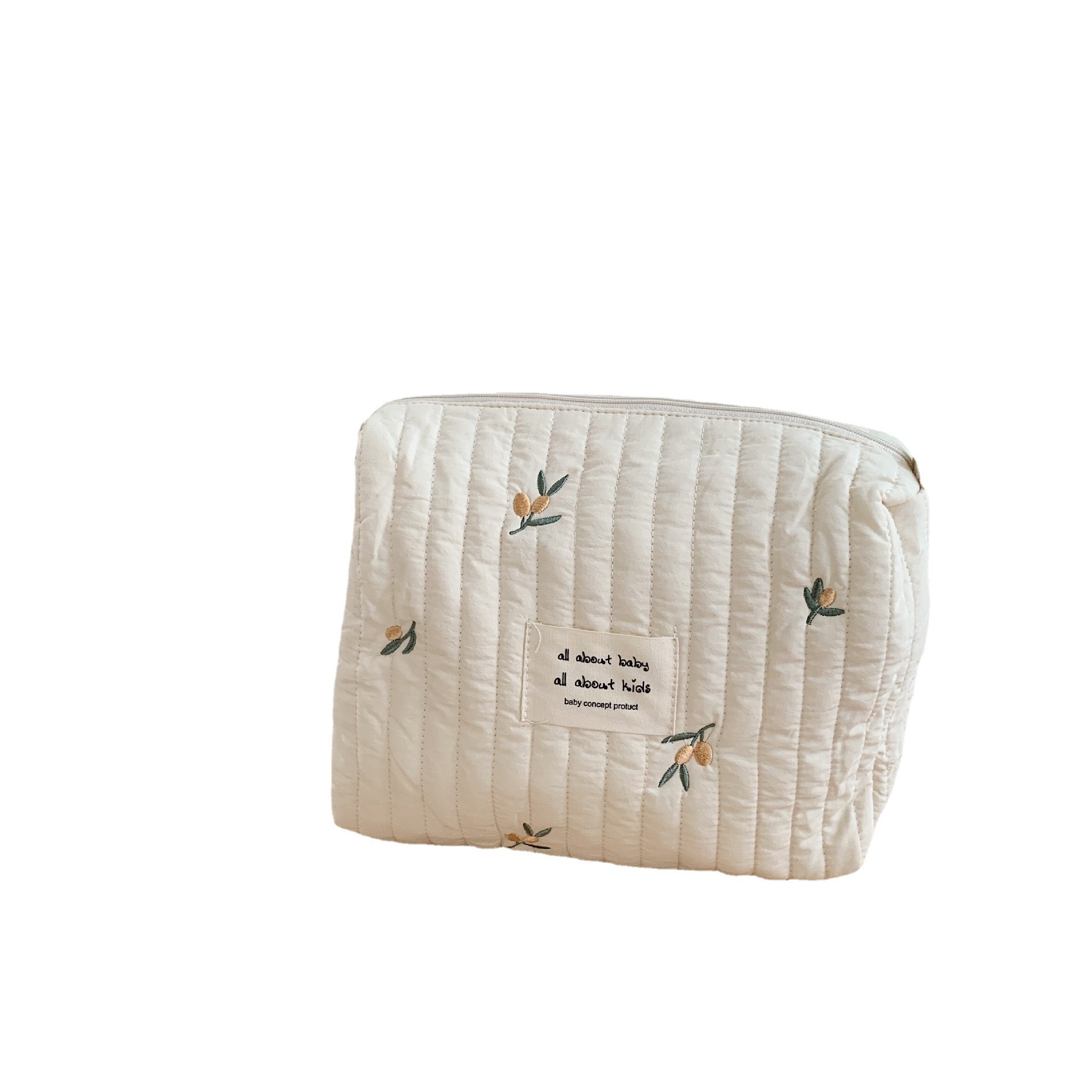 21131 ins estilo acolchado bordado bebé algodón carro colgando bolsa de la momia bolsa de almacenamiento bolso cosmético del bolso