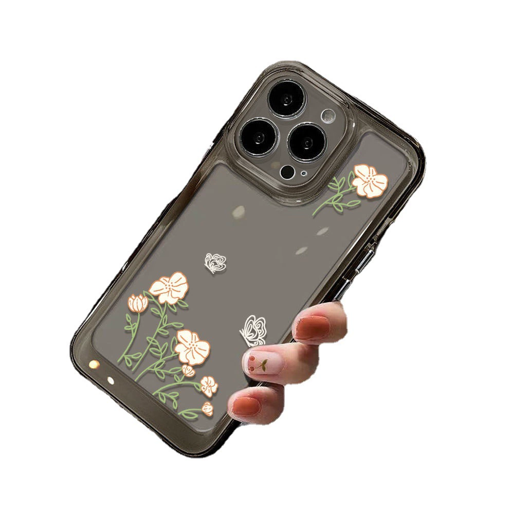 Чехол совместимый с Apple iPhone 16 Pro, защитный чехол с цветочным рисунком, 16 Pro Max