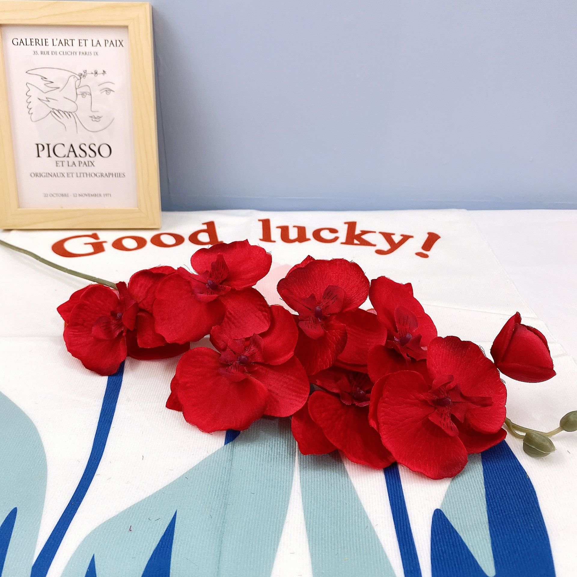 Orquídea de mariposa impresión 3D de 10 cabezas de impresión de flores falsas decoración de sala de estar de alta calidad decoración de flores secas