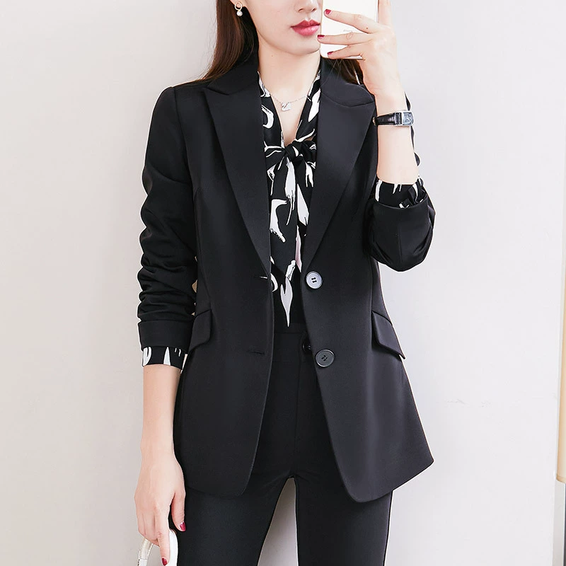 692 Весна и осень Новый маленький пиджак женский пухлая сестра плюс размер женский свободный тонкий кардиган с длинным рукавом костюм