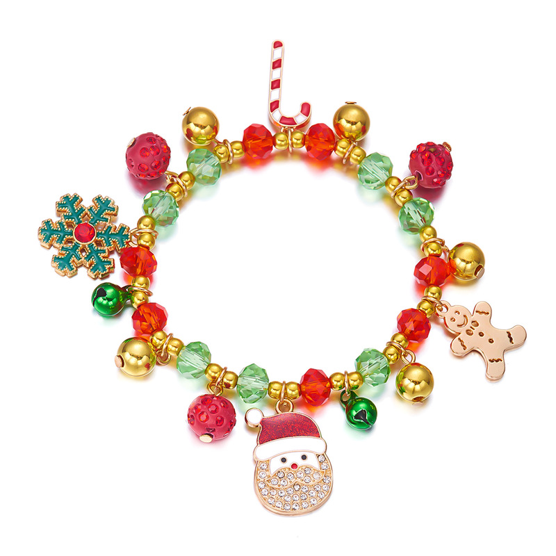 圣诞节手链雪花吊坠手串Christmas圣诞树雪人多元素吊坠手链套装|undefined