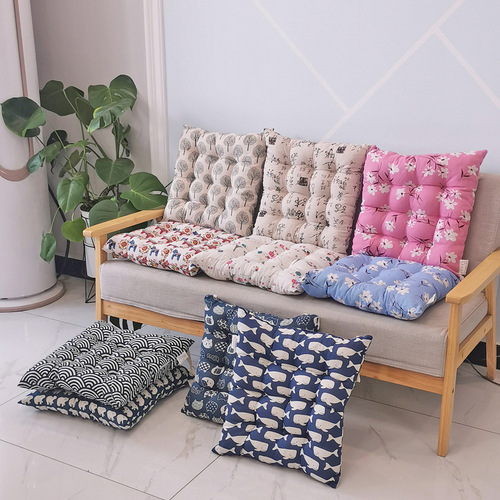 Exhaustive style soft cushion for export factory production, with binding straps and anti-slip, sofa chair cushion, compressed cross-border.