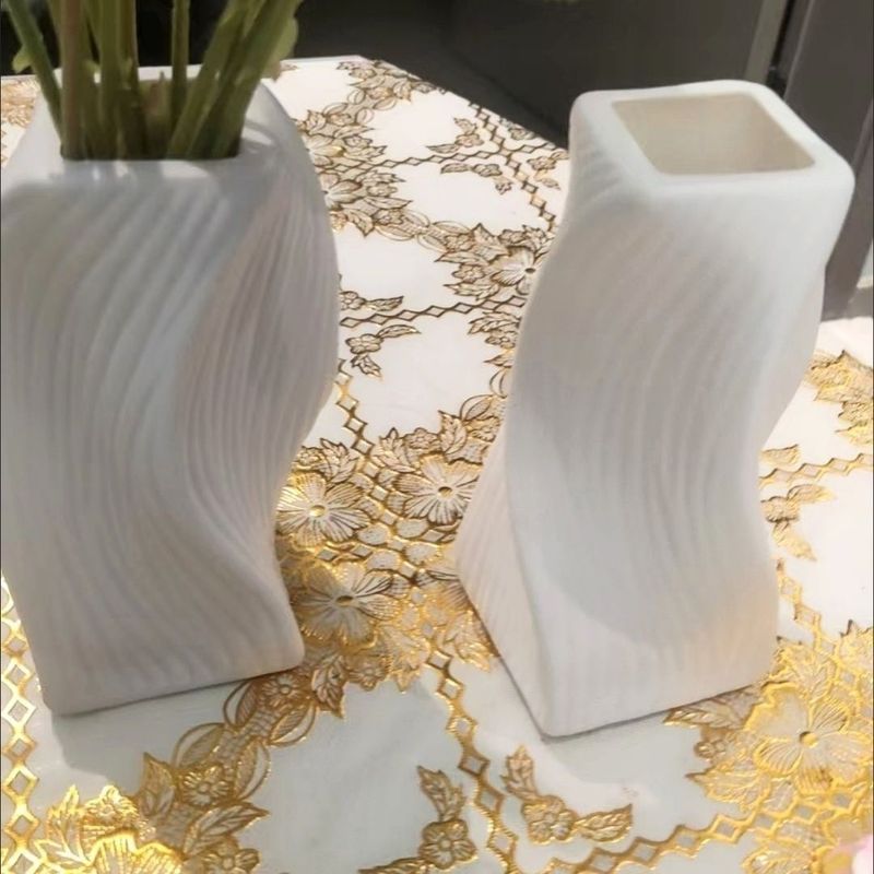 厂家批发红色喜庆装饰花瓶仿陶瓷塑料花瓶新年摆件吹塑一体成型|undefined