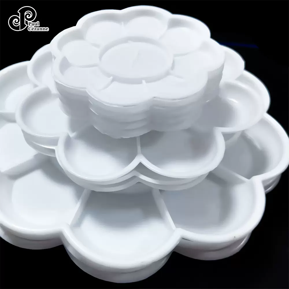 跨境塑料梅花调色盘颜料调色板儿童水彩水粉专用绘画涂鸦