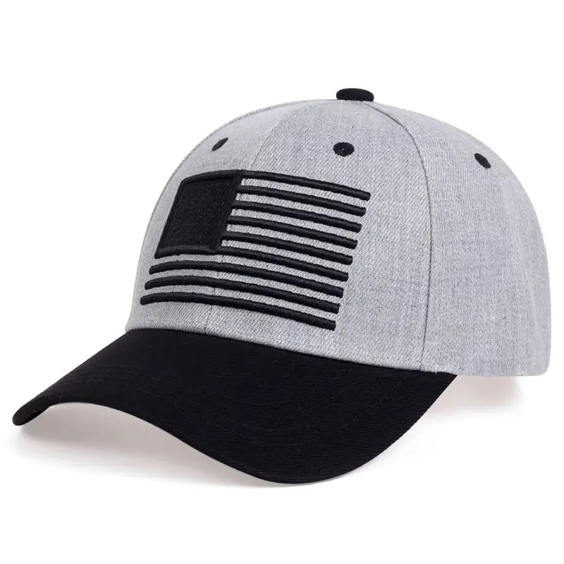 Nouvelle casquette de baseball de couleur unie pour la protection solaire en extérieur, casquette à bec de canard avec drapeau américain, chapeau de sport décontracté_voghion.com