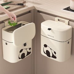 ネットで話題のパンダ型ゴミ箱、家庭用キッチンゴミ箱、蓋付きペーパーバスケット、トイレ用、穴あけ不要の壁掛けゴミ箱