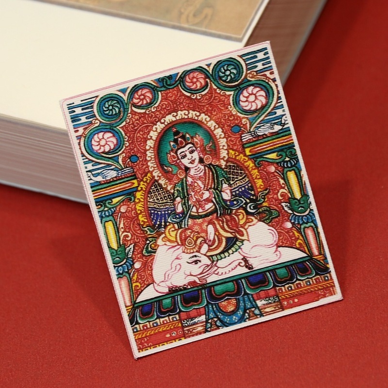 手描きの金描きチベット生の8つの守護者ザキラムタンカ卸売絵画コアボックス特別なキャンバス|undefined