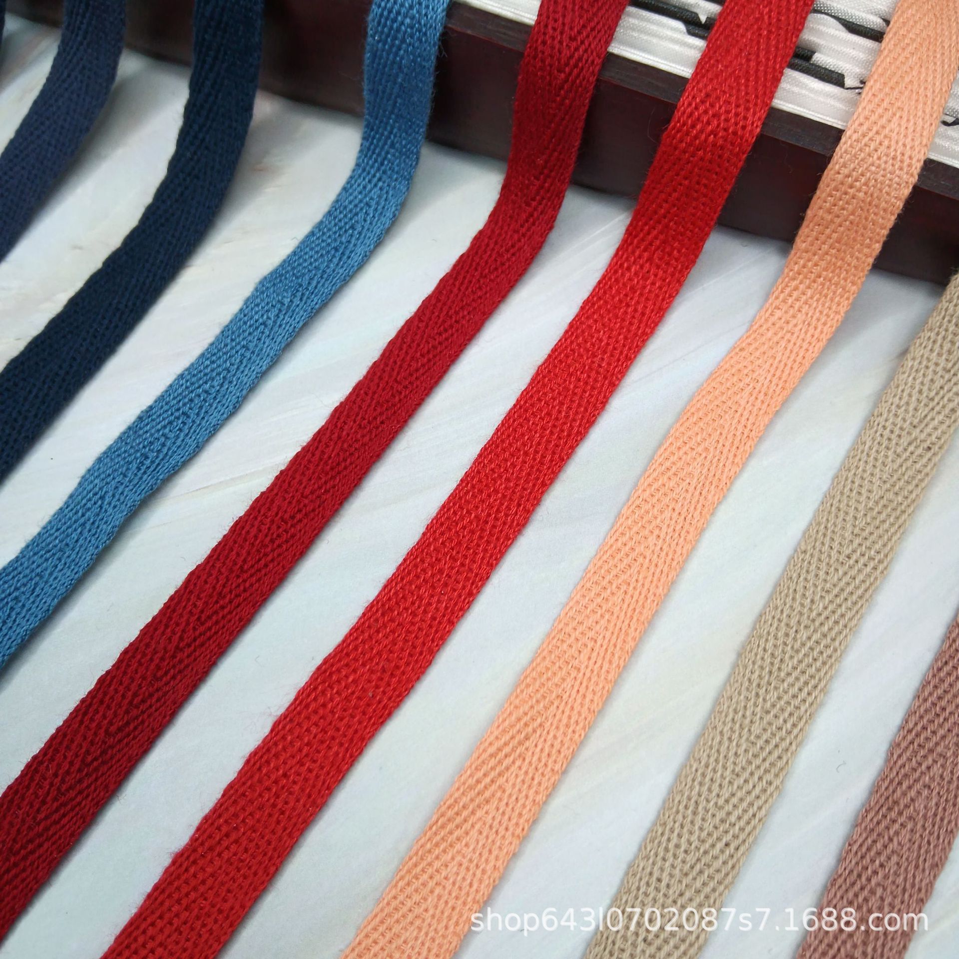 Cinturón de algodón multicolor en herringbone 1cm de cuello trasero chaqueta de ropa infantil accesorios de prenda de cuello bolsa de banda de borde image 4