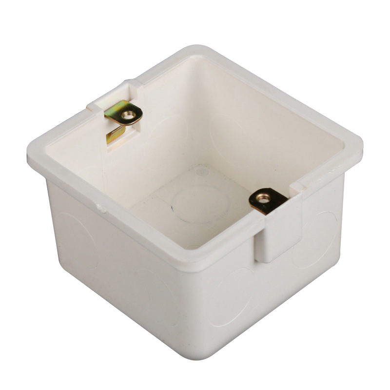 PVC 86 caja única PVC interruptor de plástico caja inferior incrustado oculto caja de conexiones ignífugo caja oculta