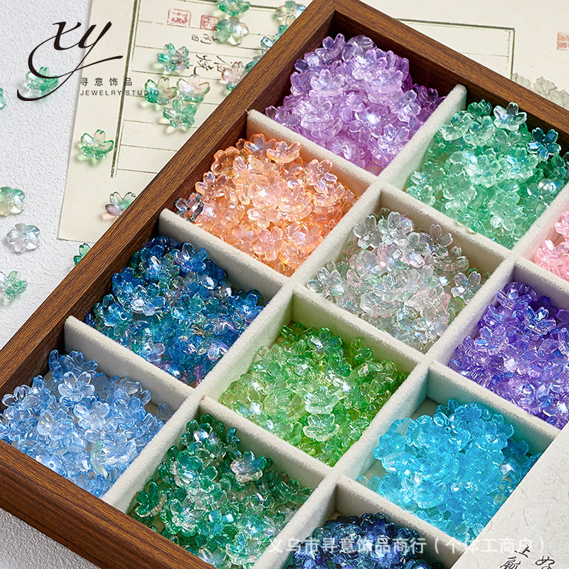 ブレスレット人気の釉薬花 10 ミリメートル 5 花びら桜手作り古代スタイルのヘアピン韓服 diy ジュエリーアクセサリー|undefined