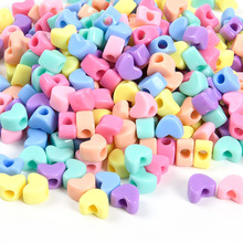 12mm大孔竖孔桃心爱心珠 diy儿童饰品手工艺品挂件等串珠材料散珠