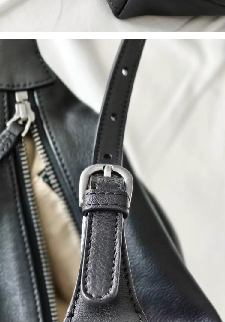 Leather top layer vegetable-tanned cowhide hobo single-shoulder underarm bag for women 2025 new style, a niche and high-end crossbody dumpling bag undefined
