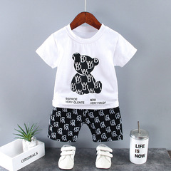 Summer Set for Baby Boys - New Infant and Toddler Clothing - Set of 2 T-shirts with Round Neck and Print for Young Boys - Wholesale