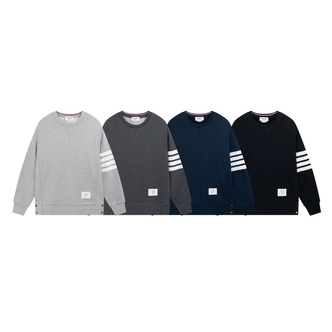 1.1 Правильная версия новой осени-зимы 2024 года Miu Miu Tom BLCG four-stripe круглый вырез TB худи куртка для мужчин и женщин