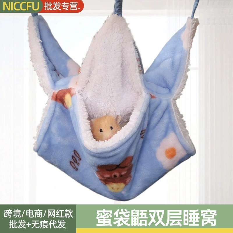 Медовая сумка сукно двухслойное спальное гнездо белка цветочная крыса зимний теплый гамак шомяк шиншиллу фланелевая подвесная кровать
