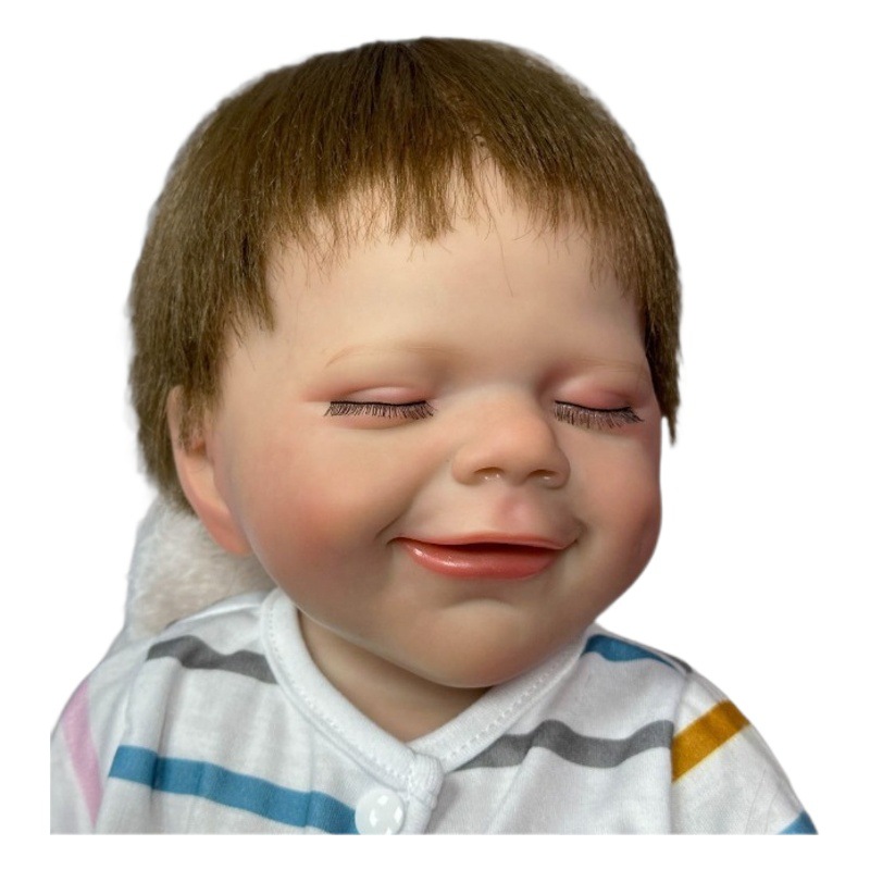 Muñeca reborn de 46 cm con venas y músculos visibles, suministro transfronterizo de muñecas bebé, dropshipping disponible.