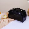 Handheld high quality polyurethane capacious cosmetic bag with zipper for traveling